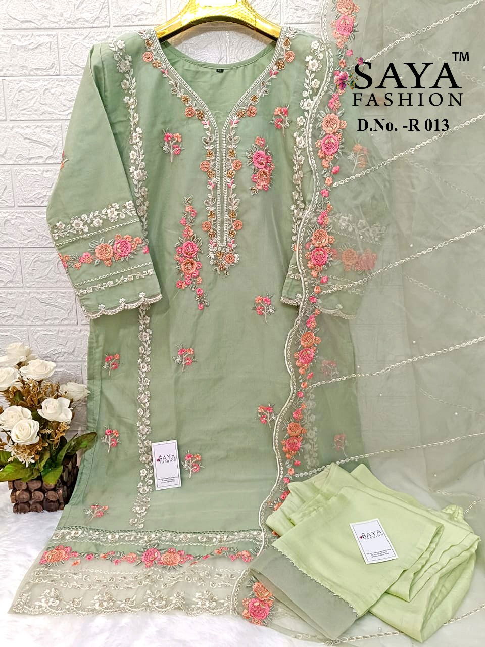 R 013 By Saya Embroidery Pakistani Readymade Suits Exporters In India
